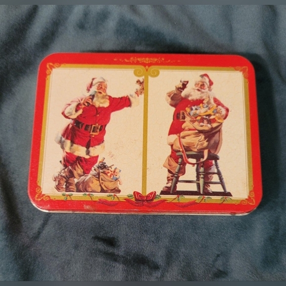 2 Decks 1995 COCA-COLA CHRISTMAS NOSTALGIA PLAYING CARDS IN COLLECTABLE TIN - Picture 9 of 12